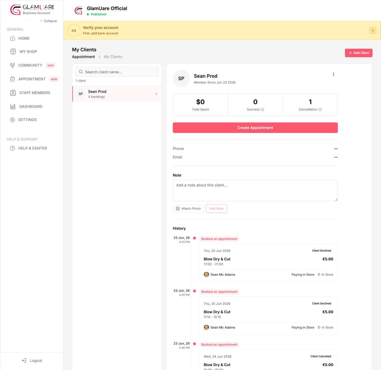 Glamuare app — Own your clients