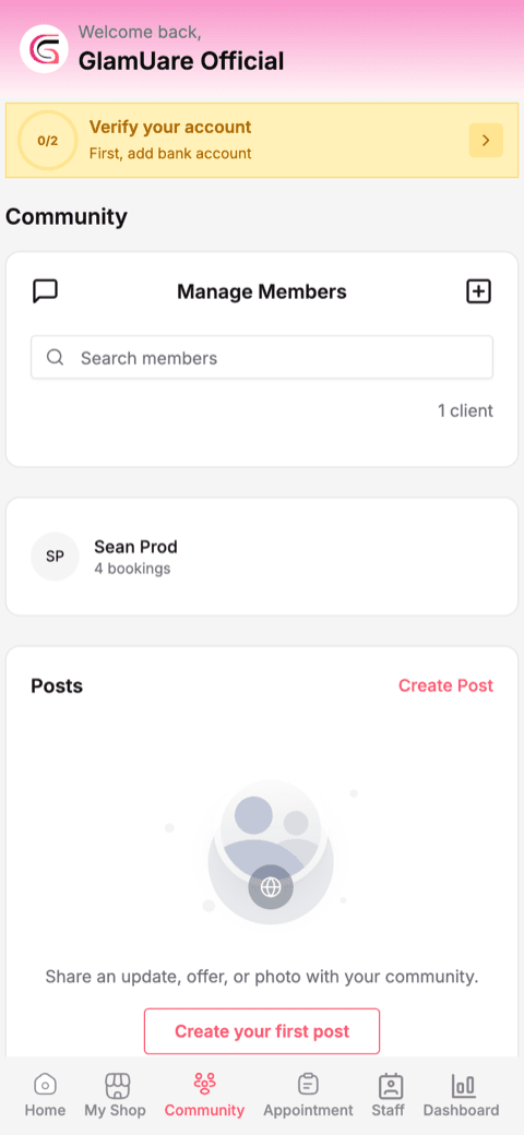 Glamuare app — screen 3